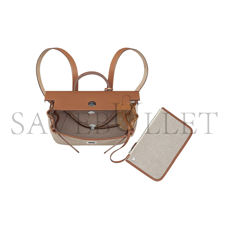 H**mes HERBAG A DOS ZIP BACKPACK CANVAS AND LEATHER H077782CKAB (38*29*11cm)